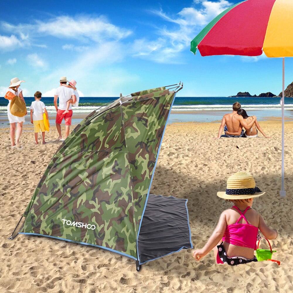 Cheap Goat Tents Outdoor Beach Tent Sunshine Shelter Camping Tent 2 Person Sturdy 170T Polyester Sunshade Tent for Fishing Camping Hiking Picnic   